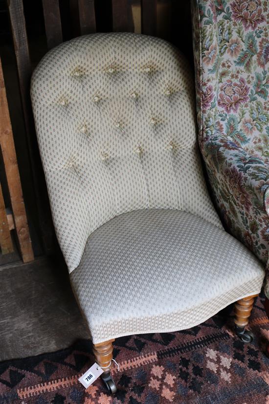 Victorian button-back sewing chair